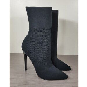 Steve Madden Century Knit Sock Stiletto Booties, Black, Women Size 9.5 M